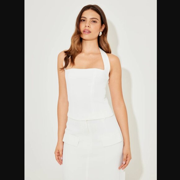 Oddmuse The Ultimate Muse Halter Top, Women's Size L - White - Picture 1 of 14